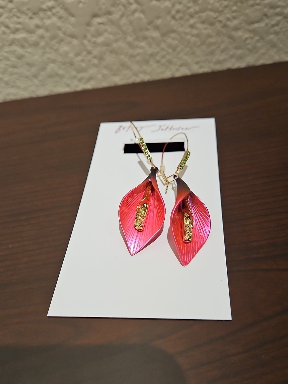 Betsey Johnson Pink Orchid Earrings